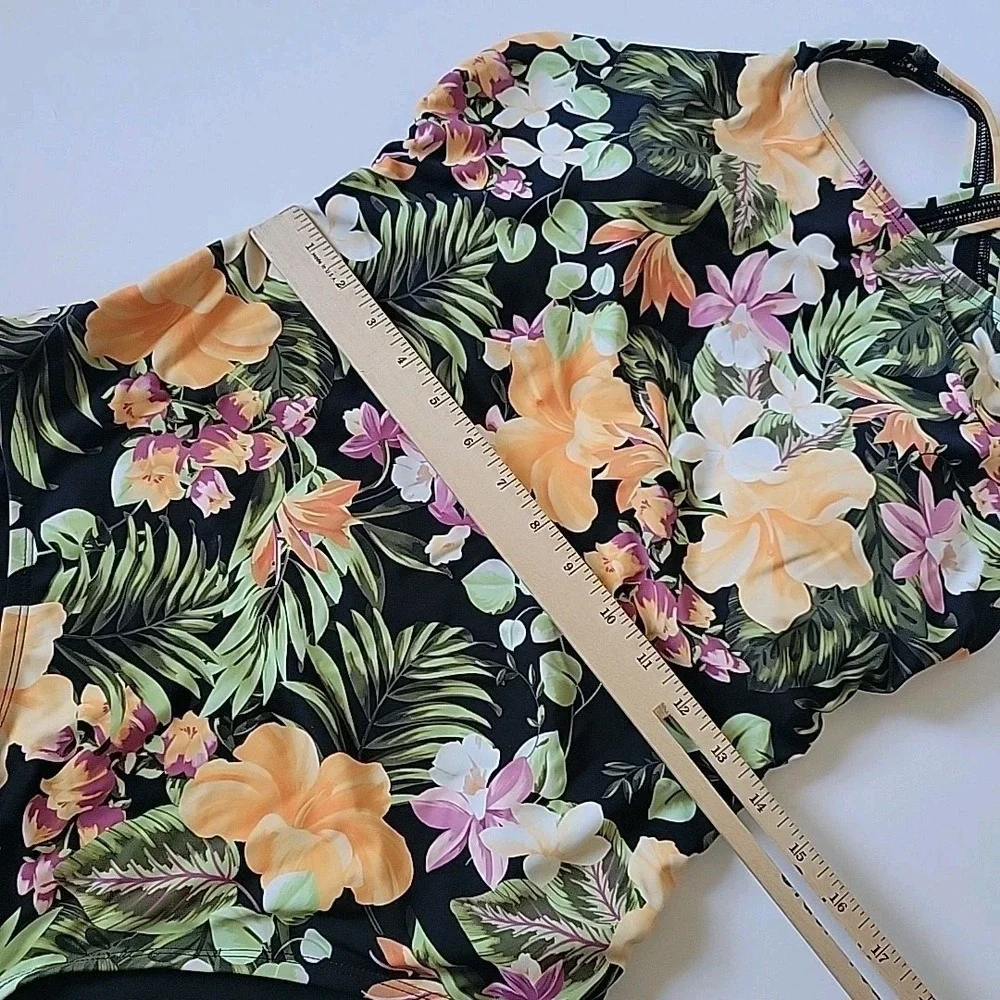 Hurley One Piece Swimsuit Large Floral UPF 50+NEW Beach Hawaiian Resort Tropical